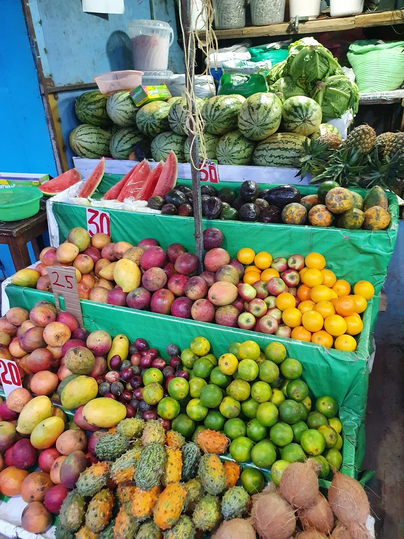 Fruit stall in Nairobi with a wide variety of fresh produce