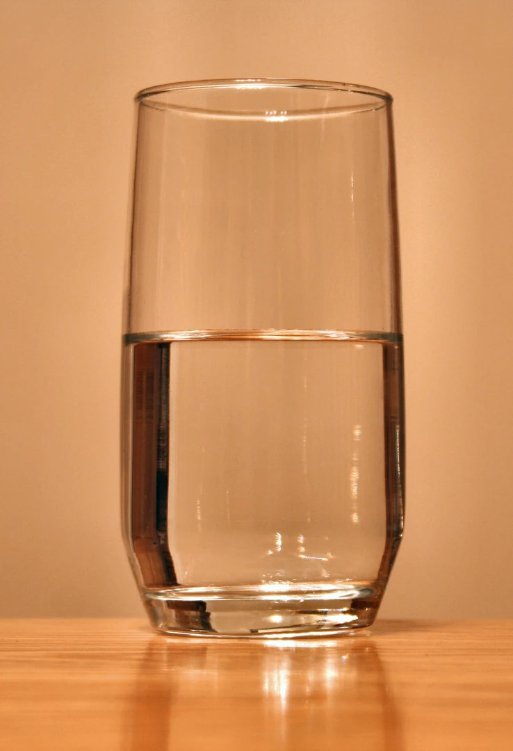 Clear glass of drinking water